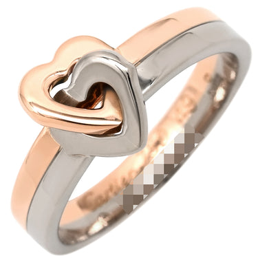 カルティエ Cartier ダブルハート ピンクゴールドXホワイトゴールド K18PG K18WG #49(JP9) リング 指輪 2カラー コンビ 18K 750 PG WG 9号