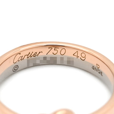 カルティエ Cartier ダブルハート ピンクゴールドXホワイトゴールド K18PG K18WG #49(JP9) リング 指輪 2カラー コンビ 18K 750 PG WG 9号