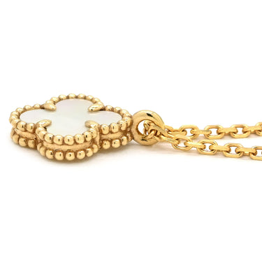 ヴァンクリーフアーペル Van Cleef & Arpels スウィート アルハンブラ ペンダント VCARF69100 パールホワイト×イエローゴールド K18YG マザーオブパール ネックレス 白 Au750 18K YG シェル