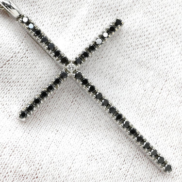 ダミアーニ DAMIANI ミステリークロス ダイヤモンド ブラック×ホワイトゴールド K18WG ダイヤモンド ブラックダイヤモンド ネックレス ブラックダイヤ 十字架 CROSS ペンダント