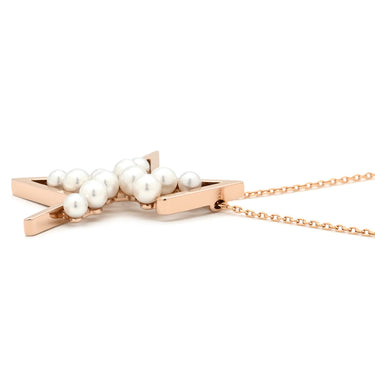 タサキ TASAKI アブストラクト スター パールホワイト×ピンクゴールド K18PG パール ネックレス TASAKI 18K 750 真珠 星 サクラゴールド