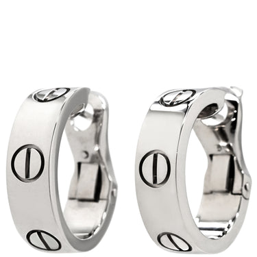 カルティエ Cartier LOVE フープ イヤリング クラシックモデル ホワイトゴールド K18WG ピアス K18 18K 750 WG
