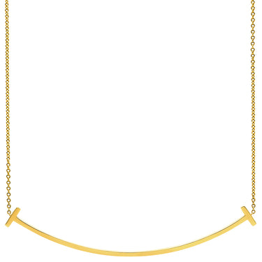 ティファニー Tiffany & Co T スマイル ペンダント ダイヤ ラージ イエローゴールド K18YG ダイヤモンド ネックレス T&Co. T smile K18YG Au750 18K 18金