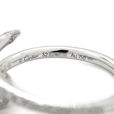 カルティエ Cartier ジュストアンクル SM セミパヴェダイヤ B4231400 ホワイトゴールド K18WG ダイヤモンド #52(JP12) リング 指輪 Au750 18K WG 12号