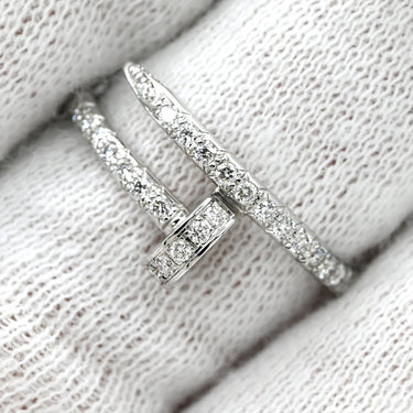 カルティエ Cartier ジュストアンクル SM セミパヴェダイヤ B4231400 ホワイトゴールド K18WG ダイヤモンド #52(JP12) リング 指輪 Au750 18K WG 12号