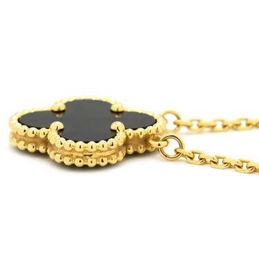 ヴァンクリーフアーペル Van Cleef & Arpels ヴィンテージ アルハンブラ ペンダント VCARA45800 ブラック×イエローゴールド K18YG オニキス ネックレス Au750 18K 黒 オニキス