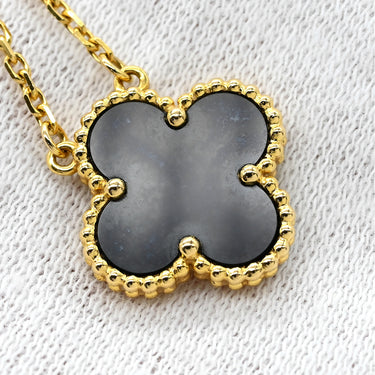 ヴァンクリーフアーペル Van Cleef & Arpels ヴィンテージ アルハンブラ ペンダント VCARA45800 ブラック×イエローゴールド K18YG オニキス ネックレス Au750 18K 黒 オニキス