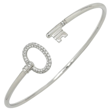 ティファニー Tiffany & Co オーバルキー ワイヤー ダイヤ ホワイトゴールド K18WG ダイヤモンド ブレスレット T&Co. Au750 18K バングル