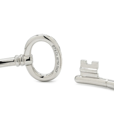 ティファニー Tiffany & Co オーバルキー ワイヤー ダイヤ ホワイトゴールド K18WG ダイヤモンド ブレスレット T&Co. Au750 18K バングル