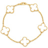 ヴァンクリーフアーペル Van Cleef & Arpels ヴィンテージアルハンブラ 5モチーフ VCARA41800 パールホワイト×イエローゴールド K18YG マザーオブ パール ブレスレット 白 750 18K YG シェル