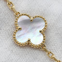 ヴァンクリーフアーペル Van Cleef & Arpels ヴィンテージアルハンブラ 5モチーフ VCARA41800 パールホワイト×イエローゴールド K18YG マザーオブ パール ブレスレット 白 750 18K YG シェル