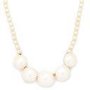 タサキ TASAKI マベパール パールホワイト×イエローゴールド K18YG パール ネックレス Au750 18K 18金 真珠 5P 5粒 グラデーション ライン アーチ