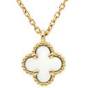 ヴァンクリーフアーペル Van Cleef & Arpels スウィート アルハンブラ ペンダント VCARF69100 パールホワイト×イエローゴールド K18YG マザーオブパール ネックレス 白 Au750 シェル