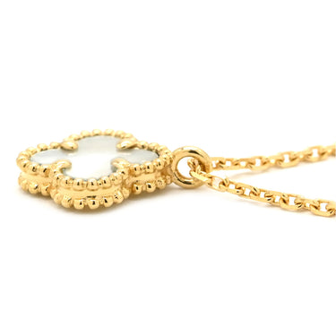 ヴァンクリーフアーペル Van Cleef & Arpels スウィート アルハンブラ ペンダント VCARF69100 パールホワイト×イエローゴールド K18YG マザーオブパール ネックレス 白 Au750 シェル