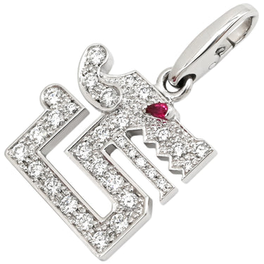 カルティエ Cartier ル ベゼデュ ドラゴン チャーム B3009700 ホワイトゴールド K18WG ダイヤモンド ルビー ペンダントトップ 18金 750 WG ルビー 赤