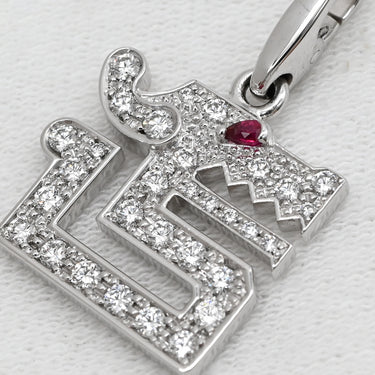 カルティエ Cartier ル ベゼデュ ドラゴン チャーム B3009700 ホワイトゴールド K18WG ダイヤモンド ルビー ペンダントトップ 18金 750 WG ルビー 赤