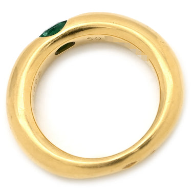 カルティエ Cartier エリプス エメラルドリング グリーン×イエローゴールド K18YG エメラルド #50(JP10) リング 指輪 750 YG 18金 18K 9.5号