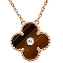 ヴァンクリーフアーペル Van Cleef & Arpels ヴィンテージ アルハンブラ VCARPOMV00 ブラウンXローズゴールド K18PG ダイヤモンド ブルズアイ ネックレス PG ブルズアイ 18K 750 2017年ホリデー 1Pダイヤ