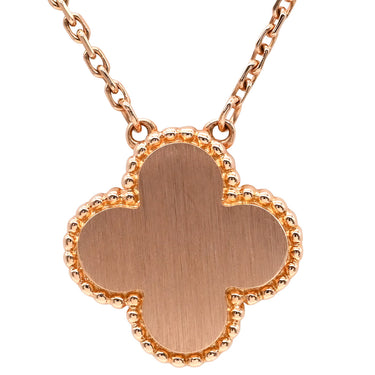 ヴァンクリーフアーペル Van Cleef & Arpels ヴィンテージ アルハンブラ VCARPOMV00 ブラウンXローズゴールド K18PG ダイヤモンド ブルズアイ ネックレス PG ブルズアイ 18K 750 2017年ホリデー 1Pダイヤ