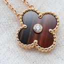 ヴァンクリーフアーペル Van Cleef & Arpels ヴィンテージ アルハンブラ VCARPOMV00 ブラウンXローズゴールド K18PG ダイヤモンド ブルズアイ ネックレス PG ブルズアイ 18K 750 2017年ホリデー 1Pダイヤ
