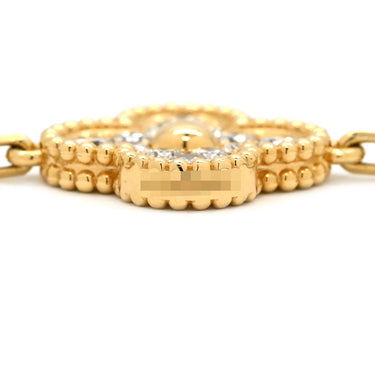 ヴァンクリーフアーペル Van Cleef & Arpels ヴィンテージアルハンブラ 5モチーフ VCARA41400 イエローゴールド K18YG ダイヤモンド ブレスレット K18 18K ダイヤモンド