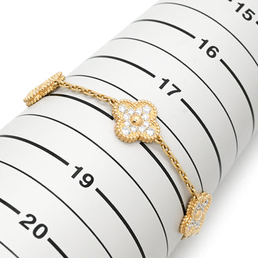ヴァンクリーフアーペル Van Cleef & Arpels ヴィンテージアルハンブラ 5モチーフ VCARA41400 イエローゴールド K18YG ダイヤモンド ブレスレット K18 18K ダイヤモンド