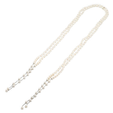 タサキ TASAKI ナイアガラ 瀑布 UFN5968/0655968 パールホワイト×ホワイトゴールド K18WG パール クリスタル ネックレス 真珠 K18WG 2連 パール クリスタル ロング ラリエット