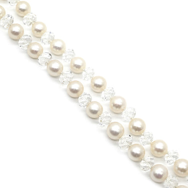 タサキ TASAKI ナイアガラ 瀑布 UFN5968/0655968 パールホワイト×ホワイトゴールド K18WG パール クリスタル ネックレス 真珠 K18WG 2連 パール クリスタル ロング ラリエット