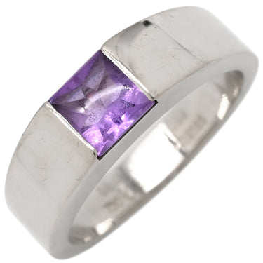 カルティエ Cartier タンク アメジスト パープル×ホワイトゴールド K18WG アメジスト #56(JP16) リング 指輪 Au750 18K 18金 スクエアカット 15.5号