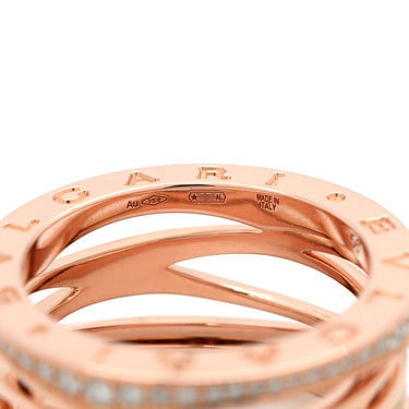 ブルガリ BVLGARI ビーゼロワン B-zero1 レジェンド ダイヤ 4バンドリング ピンクゴールド K18PG ダイヤモンド #56(JP16) リング 指輪 750 18金 18K PG 15号