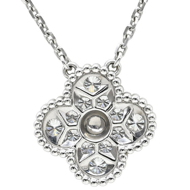ヴァンクリーフアーペル Van Cleef & Arpels ヴィンテージアルハンブラ ペンダント VCARA46100 ホワイトゴールド K18WG ダイヤモンド ネックレス Au750 K18 12Pダイヤ