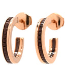 ブシュロン BOUCHERON キャトルクラシック フープピアス JC001598 ブラウン×イエローゴールド K18PG ブラウンPVD ピアス 750 PG K18 PVD