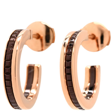 ブシュロン BOUCHERON キャトルクラシック フープピアス JC001598 ブラウン×イエローゴールド K18PG ブラウンPVD ピアス 750 PG K18 PVD