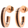 ブシュロン BOUCHERON キャトルクラシック フープピアス JC001598 ブラウン×イエローゴールド K18PG ブラウンPVD ピアス 750 PG K18 PVD