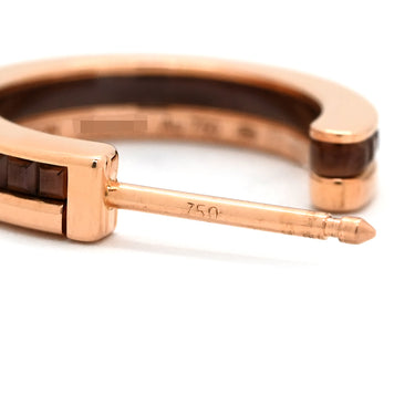 ブシュロン BOUCHERON キャトルクラシック フープピアス JC001598 ブラウン×イエローゴールド K18PG ブラウンPVD ピアス 750 PG K18 PVD