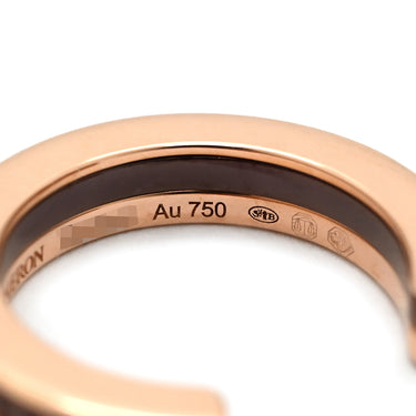 ブシュロン BOUCHERON キャトルクラシック フープピアス JC001598 ブラウン×イエローゴールド K18PG ブラウンPVD ピアス 750 PG K18 PVD