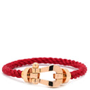 フレッド FRED フォース10 ラージモデル レッド×ピンクゴールド K18PG ステンレスケーブル メタル(コードエンド) #14 ブレスレット Au750 18K PG