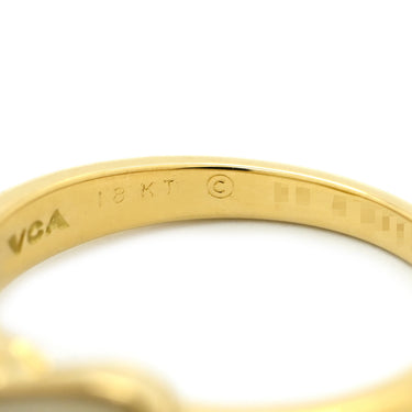 ヴァンクリーフアーペル Van Cleef & Arpels ヌーパピヨン ホワイトXイエローゴールド K18YG ダイヤモンド ホワイトシェル リング 指輪 ダイヤ ホワイトシェル 蝶 10号