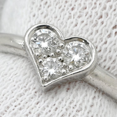 ティファニー Tiffany & Co センチメンタルハート ダイヤモンド プラチナシルバー Pt950 ダイヤモンド リング 指輪 T＆Co. プラチナ950 18K 3石 3粒 6.5号