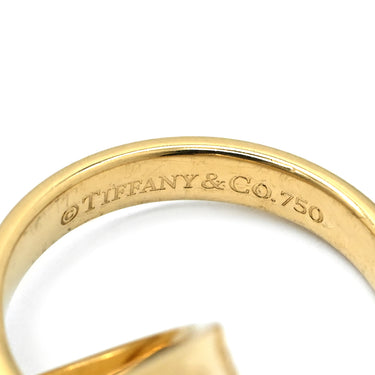 ティファニー Tiffany & Co 1837 インターロッキング サークル イエローゴールド K18YG リング 指輪 T＆Co. 750 750YG Wリング 8号