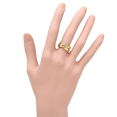 ティファニー Tiffany & Co 1837 インターロッキング サークル イエローゴールド K18YG リング 指輪 T＆Co. 750 750YG Wリング 8号