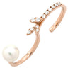 タサキ TASAKI クーゲルリング ピンクゴールド K18PG パール ダイヤモンド リング 指輪 TASAKI サクラゴールド 750 18K PG あこやパール ダイヤ ダブルフィンガー 12号