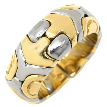 ブルガリ BVLGARI パレンテシ リング イエローゴールド×シルバー K18YG ステンレス リング 指輪 18K 750 18金 K18YG×SS コンビ 14号