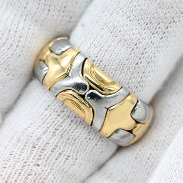 ブルガリ BVLGARI パレンテシ リング イエローゴールド×シルバー K18YG ステンレス リング 指輪 18K 750 18金 K18YG×SS コンビ 14号