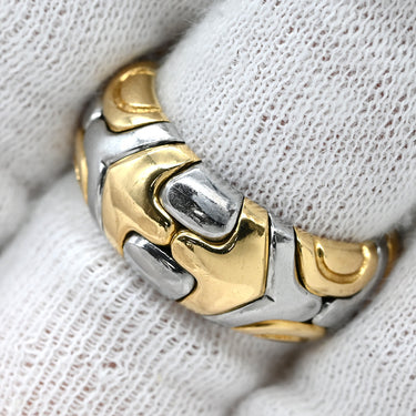 ブルガリ BVLGARI パレンテシ リング イエローゴールド×シルバー K18YG ステンレス リング 指輪 18K 750 18金 K18YG×SS コンビ 14号