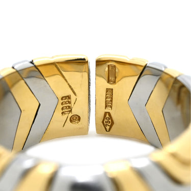 ブルガリ BVLGARI パレンテシ リング イエローゴールド×シルバー K18YG ステンレス リング 指輪 18K 750 18金 K18YG×SS コンビ 14号