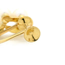 ミキモト MIKIMOTO 3P パール フラワーモチーフ ホワイト×イエローゴールド K18YG パール イヤリング 花 Au750 18K 18金 シェル ネジ式