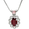 ノンブランド NON BRAND ルビー 0.49ct サファイア 0.06ct ダイヤモンド ペンダント レッド×ピンク×プラチナシルバー Pt900 ルビー ピンクサファイア ダイヤモンド PT850(チェーン) ネックレス 赤 ピンク 1石 1粒 オーバルミックスカット プラチナ