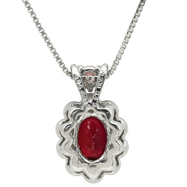 ノンブランド NON BRAND ルビー 0.49ct サファイア 0.06ct ダイヤモンド ペンダント レッド×ピンク×プラチナシルバー Pt900 ルビー ピンクサファイア ダイヤモンド PT850(チェーン) ネックレス 赤 ピンク 1石 1粒 オーバルミックスカット プラチナ