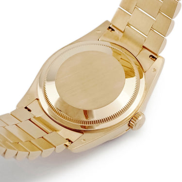 腕時計 ロレックス ROLEX デイデイト 36 118238 G番 自動巻き メンズ メーカーOH済 G番 K18YG無垢 グリーン フルーテッドベゼル